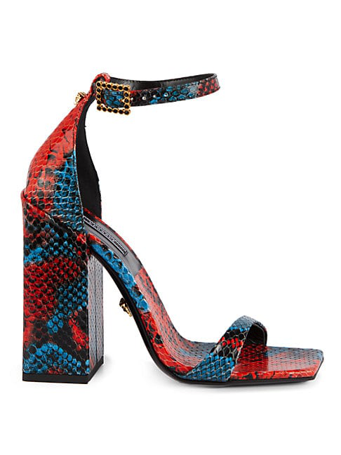 versace heels orange and blue