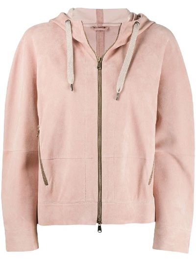 Shop Brunello Cucinelli Hooded Boxy-fit Jacket In Pink