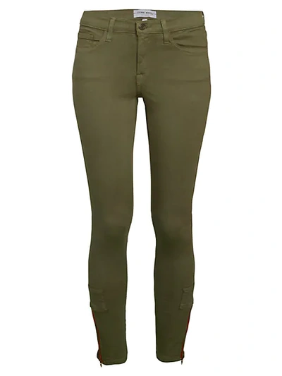 Shop Etienne Marcel Women's Zip-cuff Skinny Jeans In Green