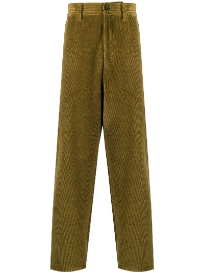 Shop Acne Studios Tapered Corduroy Trousers In Green