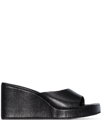Shop Simon Miller Level 90mm Wedge Sandals In Black