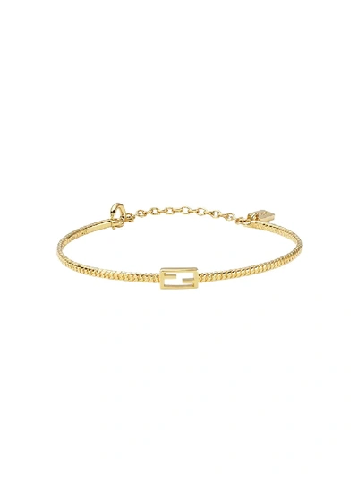 Shop Fendi Small Baguette Bracelet In Gold