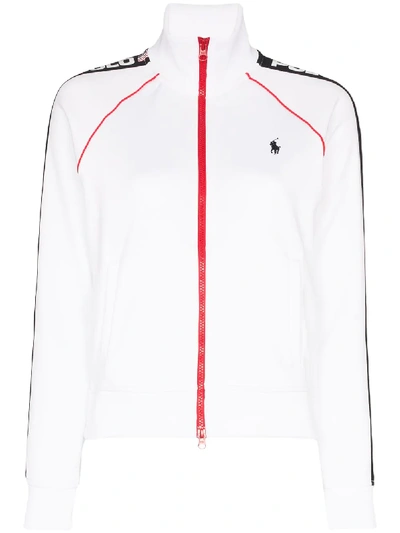 Shop Polo Ralph Lauren Zip-up Logo-print Track Jacket In White