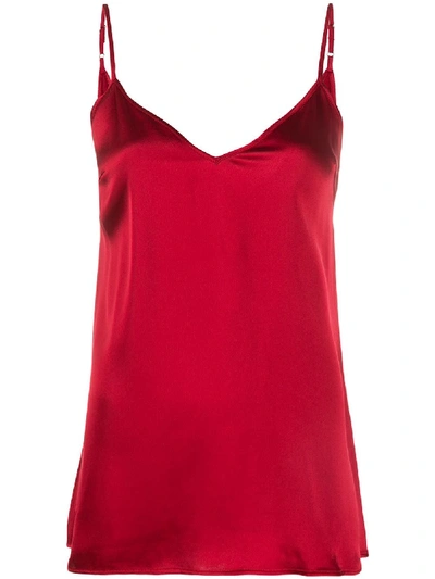 Shop Federica Tosi Textured V-back Vest Top In Red