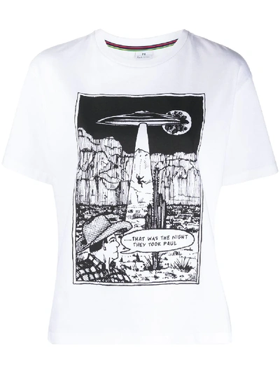 Shop Ps By Paul Smith Graphic Comic Strip Print T-shirt In White