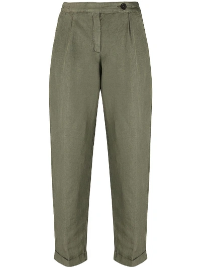 Shop Massimo Alba Bogat Straight Trousers In Green