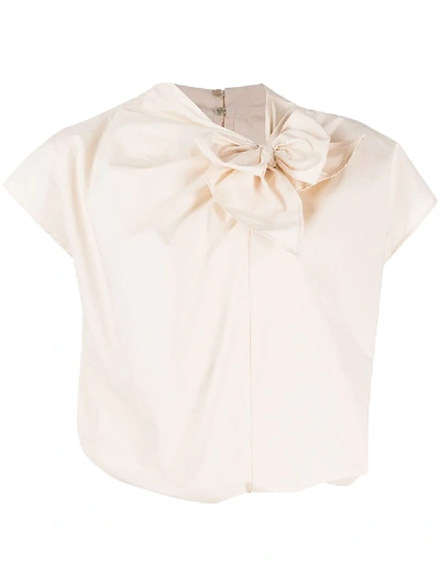 Shop Pinko Bow Detail Blouse In White