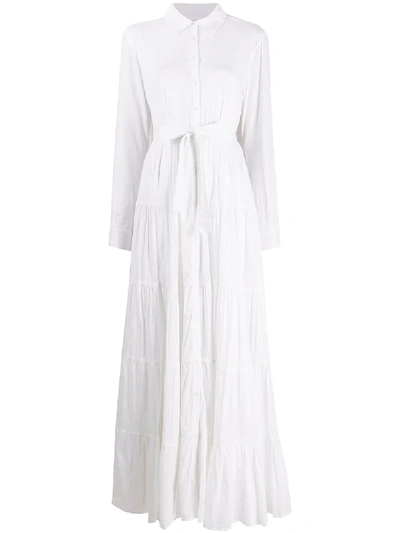 Shop Mes Demoiselles Calam Flared Shirt Dress In White