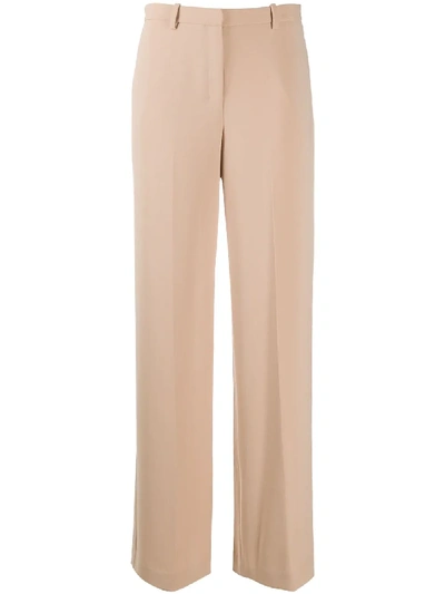 Shop Theory High-waisted Tailored Trousers In Neutrals