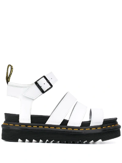 Shop Dr. Martens' Open Toe Ridged Sole Sandals In White