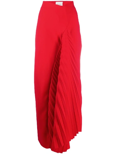 Shop A.w.a.k.e. Asymmetric Maxi Skirt In Red