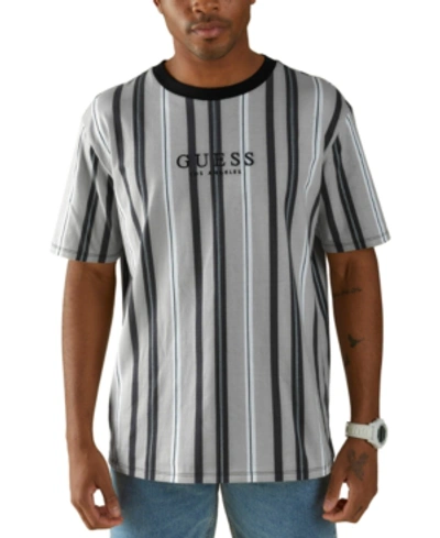 Shop Guess Men's Party Striped T-shirt In Hotspur Grey Stripe