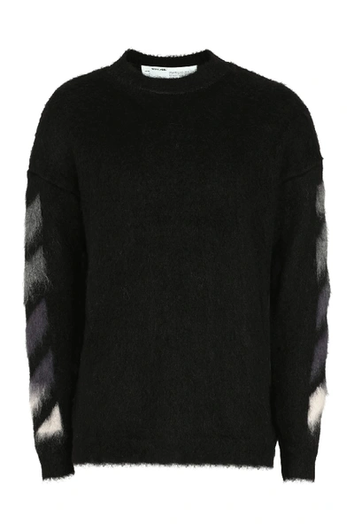 Shop Off-white Mohair-wool Sweater In Black