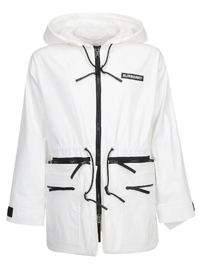 Shop Burberry Parka In Optic White