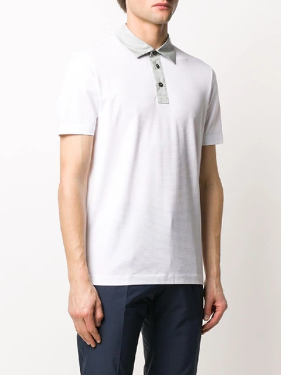 Shop Hugo Boss Waffle-weave Short Sleeved Polo Shirt In White