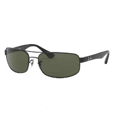 Ray Ban Rb3445 Sunglasses Black Frame Green Lenses Polarized 61-17 In Black