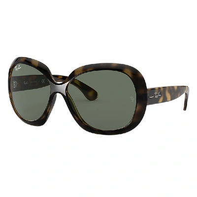 Shop Ray Ban Jackie Ohh Ii Sunglasses Light Havana Frame Green Lenses 60-14