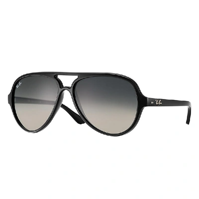 Ray Ban Cats 5000 Classic Sunglasses Black Frame Grey Lenses 59-13 In Black