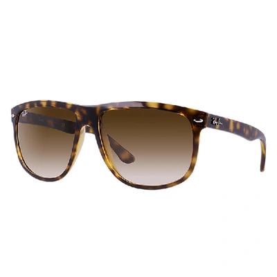 Shop Ray Ban Boyfriend Sunglasses Light Havana Frame Brown Lenses 60-15 In Tortoise