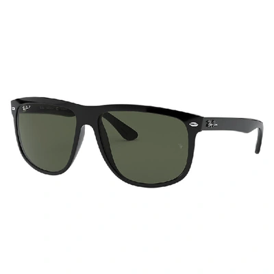 Shop Ray Ban Boyfriend Sunglasses Black Frame Green Lenses Polarized 60-15