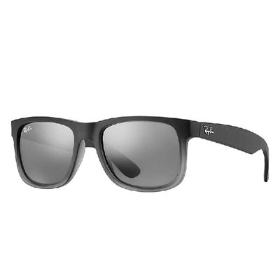 Shop Ray Ban Sunglasses Man Justin Classic - Grey Frame Grey Lenses 54-16