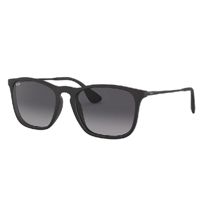 Shop Ray Ban Sunglasses Man Chris - Black Frame Grey Lenses 54-18
