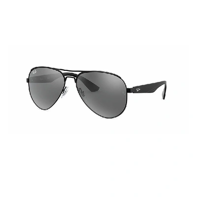 Ray Ban Rb3523 Sunglasses Black Frame Silver Lenses 59-17 In Schwarz