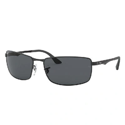 RAY BAN SUNGLASSES MAN RB3498 - BLACK FRAME GREY LENSES POLARIZED 61-17 