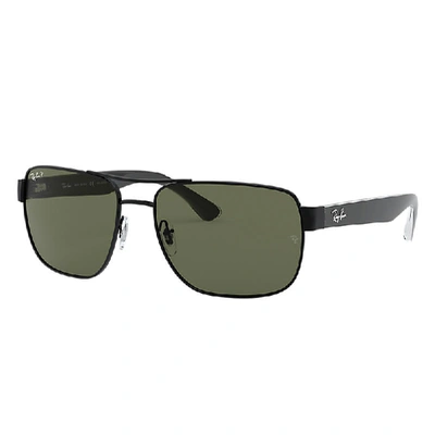 Shop Ray Ban Sunglasses Man Rb3530 - Black Frame Green Lenses Polarized 58-17