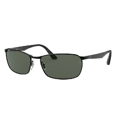 Shop Ray Ban Rb3534 Sunglasses Black Frame Green Lenses 59-17 In Schwarz