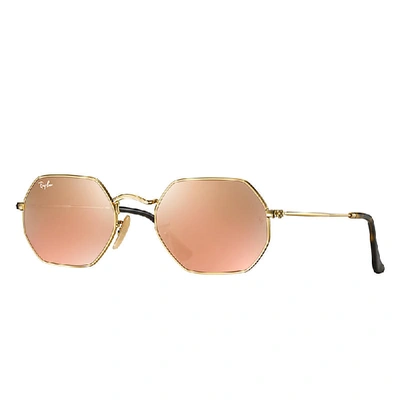 Shop Ray Ban Rb3556n Sunglasses In Gold