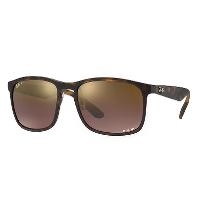 Ray Ban Rb4264 Chromance Sunglasses Tortoise Frame Violet Lenses Polarized 58-18 In Havana