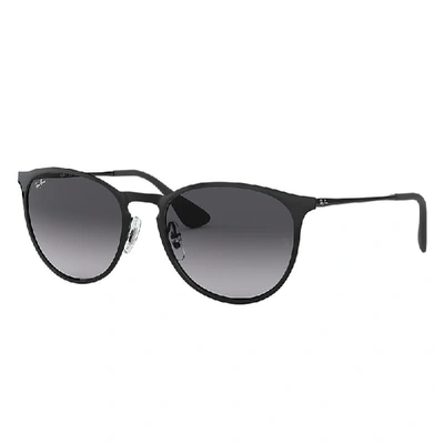 Shop Ray Ban Erika Metal Sunglasses Black Frame Grey Lenses 54-19