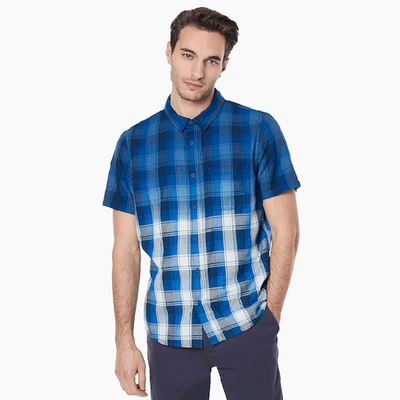 Shop Oakley Gradient Check Ss Shirt In Blue