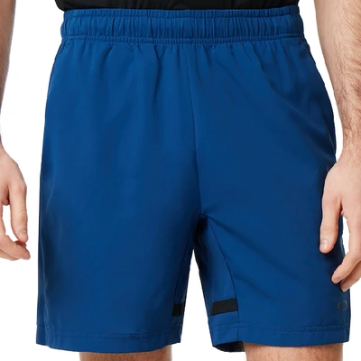 Shop Oakley Dark Blue Enhance Slant Double Cloth Shorts 7inch