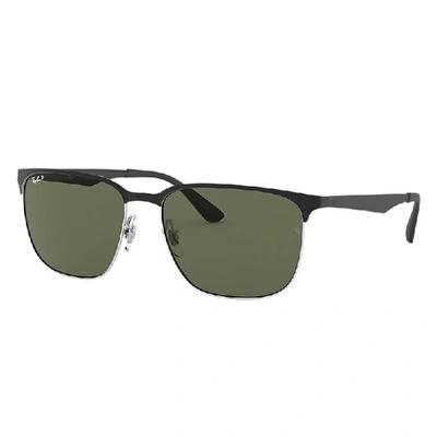 Ray Ban Green Classic G-15 Square Unisex Sunglasses Rb3569 90049a 59 In Black On Silver
