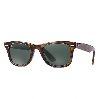 Ray Ban Wayfarer Ease Sunglasses Tortoise Frame Green Lenses 50-22 In Tortoise