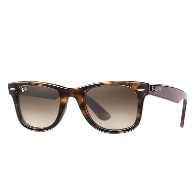 Ray Ban Wayfarer Ease Sunglasses Tortoise Frame Brown Lenses 50-22 In Tortoise