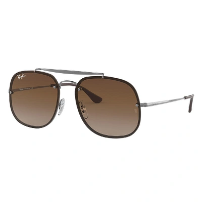 Shop Ray Ban Blaze General Sunglasses Gunmetal Frame Brown Lenses 58-16