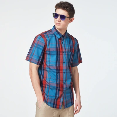Shop Oakley Beyond Basic Check Short Sleeve Shirt In Orange