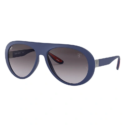 Ray Ban Rb4310m Scuderia Ferrari Collection Sunglasses Blue Frame Grey Lenses 58-16 In Blue
