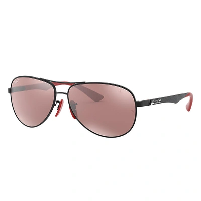 Ray Ban Rb8313m Scuderia Ferrari Collection Sonnenbrillen Schwarz Fassung Violett Glas Polarisiert 61-13 In Schwarz