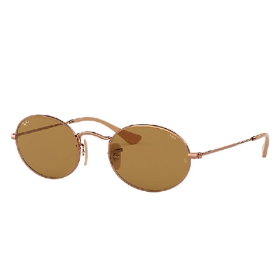 Shop Ray Ban Oval Washed Evolve Bronze-copper, Brown Lenses - Rb3547n