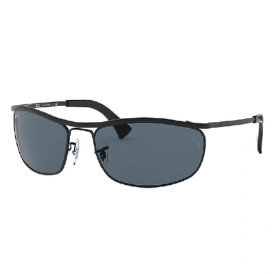 Shop Ray Ban Sunglasses Unisex Olympian - Black Frame Blue Lenses 62-19