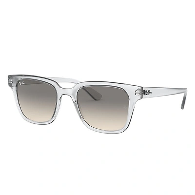 Shop Ray Ban Rb4323 Sunglasses Transparent Frame Grey Lenses 51-20