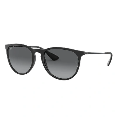 Shop Ray Ban Erika Color Mix Sunglasses Black Frame Grey Lenses Polarized 54-18
