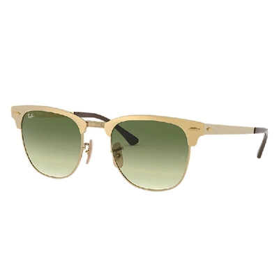 Shop Ray Ban Clubmaster Metal @collection Rox_frame Gold Frame Green Lenses 51-21