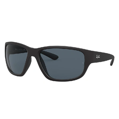 Shop Ray Ban Rb4300 Sunglasses Black Frame Blue Lenses 63-18 In Schwarz