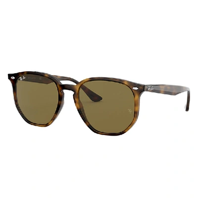 Shop Ray Ban Rb4306 Sunglasses Light Havana Frame Brown Lenses 54-19 In Tortoise