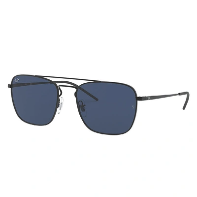 Shop Ray Ban Rb3588 Sunglasses Black Frame Blue Lenses 55-19